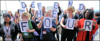Defend the Four protest, Unison conference , photo Paul Mattsson Defend the Four protest, Unison conference , photo Paul Mattsson