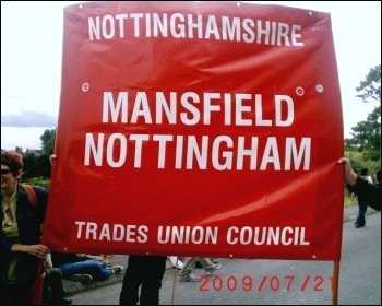 Trade unions on the protest against the BNP's 'festival of hate', photo Jim Reaves