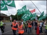 Vestas wind turbine plant workers occupy and demonstrate against closure, photo Senan