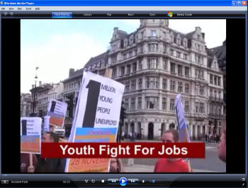 Youth Fight for Jobs protest outside Parliament against 1 million unemployed young people, photo Socialist Party