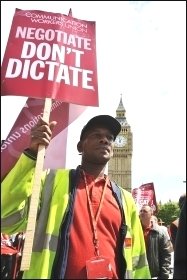 Postal workers demonstrate in London, photo by Paul Mattsson