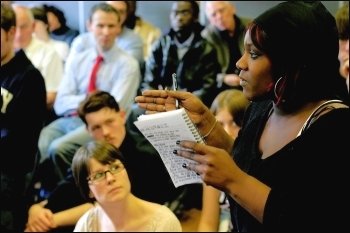 Monique speaking at Socialism 2008, photo Paul Mattsson