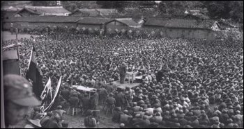 A Communist leader addresses survivors of the Long March