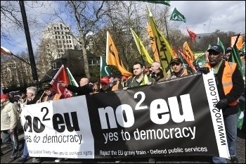 No2EU on G20 protest in London, photo Paul Mattsson
