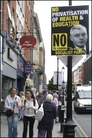 Poster (from 2008) featuring Irish Socialist Party MEP Joe Higgins, a leader of the No vote in Ireland, photo Paul Mattsson