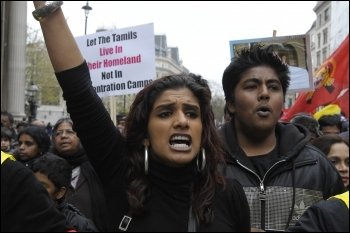 Demonstration against the Sri Lankan government's attacks on the Tamils 11 April 2009, photo Paul Mattsson