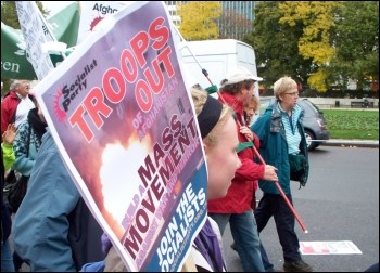 Anti-war demonstration October 2009, photo Alison Hill