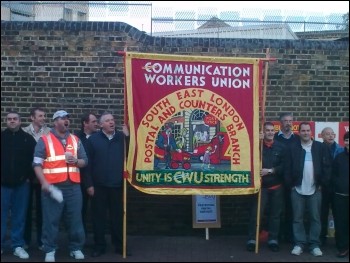 CWU strike: Postal workers on the picket lines in South east London, photo Paul Callanan