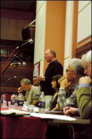 Matt Wrack, Fire Brigades Union (FBU) general secretary, addresses Socialism 2009, photo Rob Emery