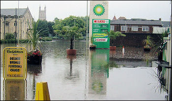 Flooding in the centre of Gloucester, 2007, photo Chris Moore
