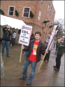 Opposing the racist EDL in Wrexham town centre, photo SP Wales