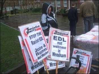 Opposing the racist EDL in Wrexham town centre, photo SP Wales