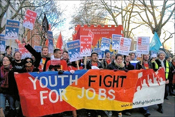 Youth Fight for Jobs Demonstration 28 November 2009, photo Sarah Mayo