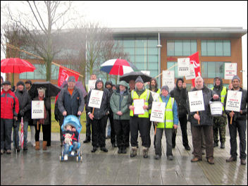 Seventh day of national strike action at Fujitsu IT, photo by Manchester Socialist Party