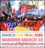 Youth Fight for Jobs campaign against unemployment - marching in Barking Youth Fight for Jobs campaign against unemployment - marching in Barking