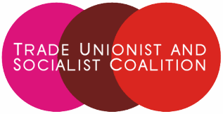 Trade Unionist and Socialist Coalition logo Trade Unionist and Socialist Coalition logo