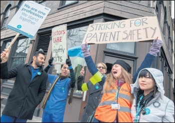 Striking junior doctors in 2016, photo Paul Mattsson