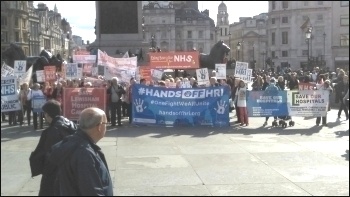 Hands Off HRI and other groups protesting in London, 10.10.16 Hands Off HRI and other groups protesting in London, 10.10.16