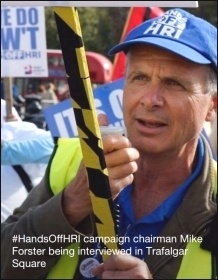 Mike Forster, Hands Off HRI, in London, 10.10.16 Mike Forster, Hands Off HRI, in London, 10.10.16
