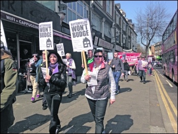 Butterfields tenants on the march during their nine month long campaign photo Waltham Forest Socialist Party