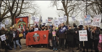 Teachers and students successfully struck against 'academy' status in Lewisham, south London, in 2015, photo Socialist Party