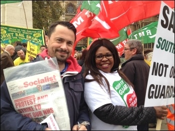 RMT Southern protest at Parliament 1.11.16, photo Paula Mitchell