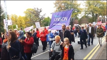 Demo to save Grantham A&E, 29.10.16, photo Jean Thorpe