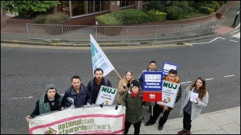 Newsquest picket line in Sutton, south London, 25 October photo NSSN