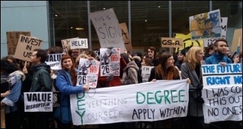 Students protesting at Glasgow School of Art photo Socialist Party Scotland
