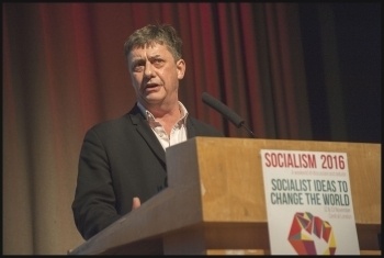 Chris Baugh, PCS assistant general secretary, speaking at Socialism 2016, photo Paul Mattsson