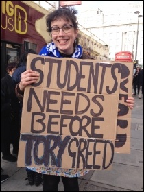 NUS-UCU demo, London, 19.11.16, photo by Judy Beishon