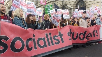 Socialist Students contingent on 19 November NUS demo photo James Ivens