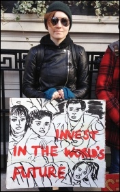 Protesting in London, NUS-UCU demo, Nov 2016, photo by Judy Beishon