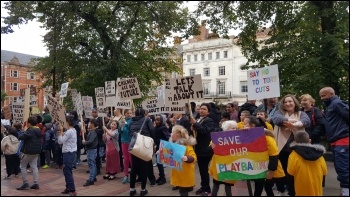 Playground protest in Leicester, 24 November photo Steve Score