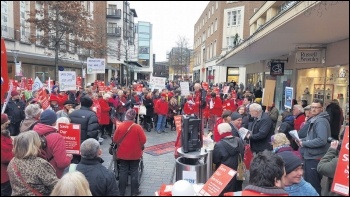 Protest in against degrading of Devon NHS in Exeter, 3.12.16, photo by Sean Brogan