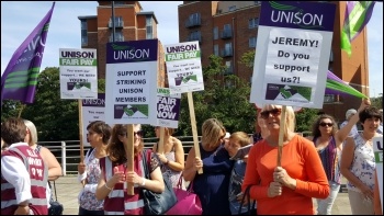 TAs join a rally for Jeremy Corbyn in Derby 16 August 2016 photo Steve Score