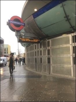 Closed tube stations, 9.1.17, photo by Helen Patisson