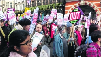 Richard (centre left) marching with Socialist Party and Socialist Students members for free education photo James Ivens