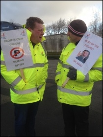 Protester at Liverpool docks photo Neill Dunne