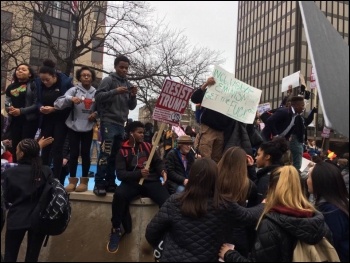 Evanston Township High School walkout in Illinois photo Stephen Edwards