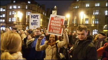 Oxford demontsrating against Trump, 30.1.17, photo John Gilman