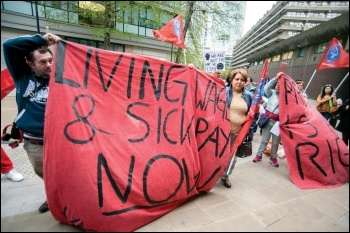 Cleaners fighting for the living wage and sick pay, photo Paul Mattsson