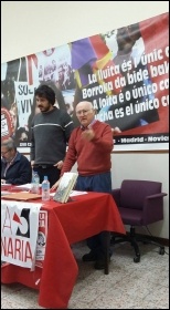 Peter Taaffe speaking at the meeting photo Danny Byrne