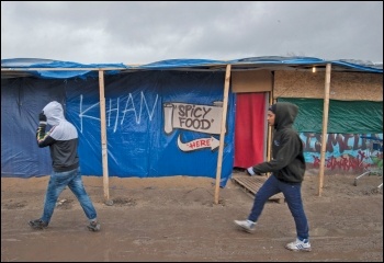 Child refugees at the 'Jungle' camp in Calais before its brutal demolition, photo by Paul Mattsson