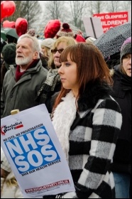 Glenfield hospital demo, Feb 2017, photo S. Seaton