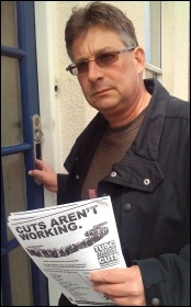 John Pickett out campaigning for TUSC, photo by B Norman