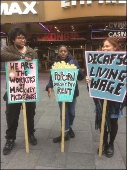 Picturehouse strikers, Central London, 25.2.17, photo Clare Doyle