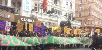 Picturehouse strikers and supporters, Central London, 25.2.17, photo by Clare Doyle