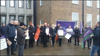 Anti-cuts demo, Salford, 22.2.17, photo by Becci Heagney