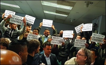 Tower Hamlets youth show their opposition to cuts photo Neil Cafferky